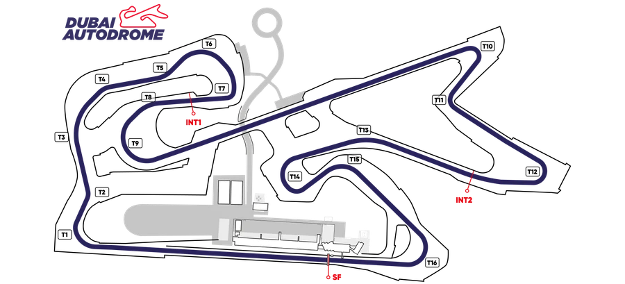 Streckenkarte Dubai Autodrome